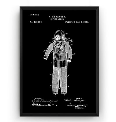Diving Armour 1893 Patent Print - Magic Posters