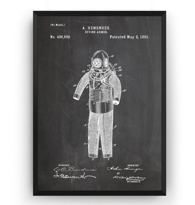 Diving Armour 1893 Patent Print - Magic Posters