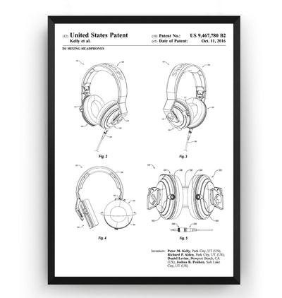 DJ Mixing Headphones 2016 Patent Print - Magic Posters
