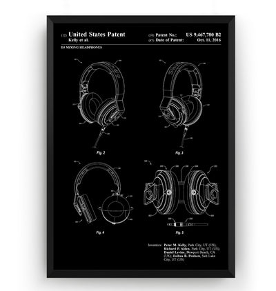 DJ Mixing Headphones 2016 Patent Print - Magic Posters