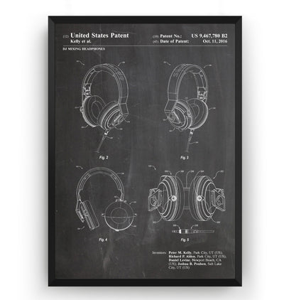 DJ Mixing Headphones 2016 Patent Print - Magic Posters