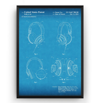DJ Mixing Headphones 2016 Patent Print - Magic Posters