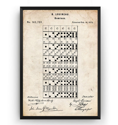 Dominoes 1873 Patent Print - Magic Posters