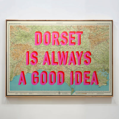 Dorset Retro Pop Art Map Print - Magic Posters
