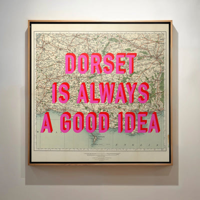 Dorset Retro Pop Art Map Print (Square) - Magic Posters