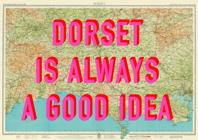 Dorset Retro Pop Art Map Print