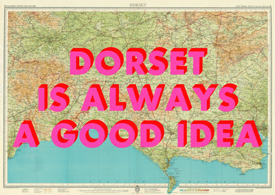 Dorset Retro Pop Art Map Print