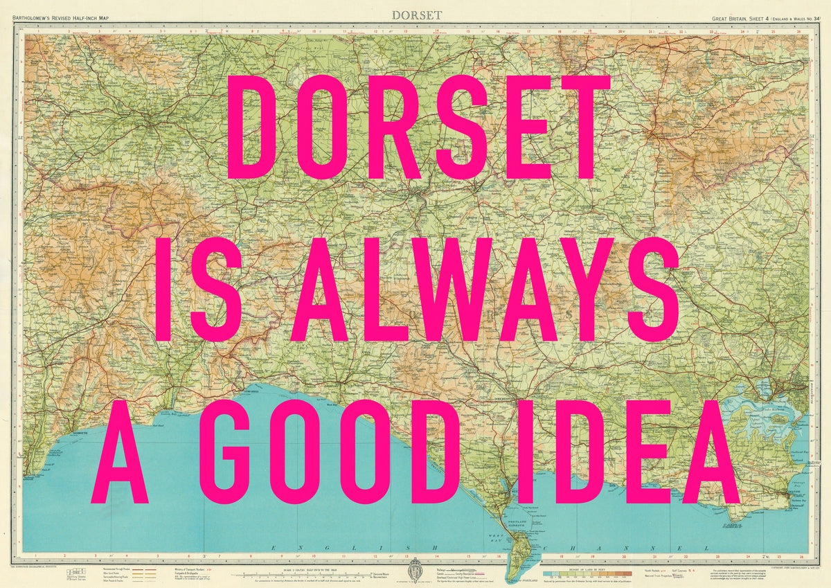 Dorset Retro Pop Art Map Print