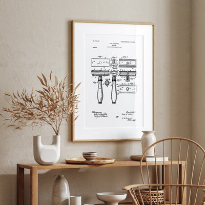 Double Edge Razor Patent Print - Magic Posters