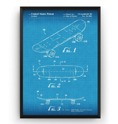 Double Kick Skateboard Patent Print - Magic Posters