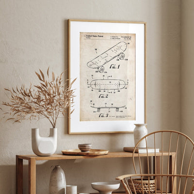 Double Kick Skateboard Patent Print - Magic Posters
