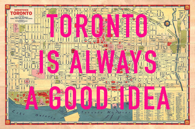 Downtown Toronto Retro Pop Art Map Print (landscape) - Magic Posters