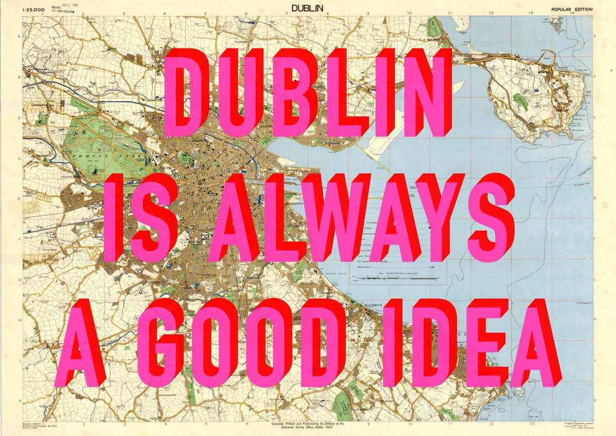 Dublin Retro Pop Art Map Print