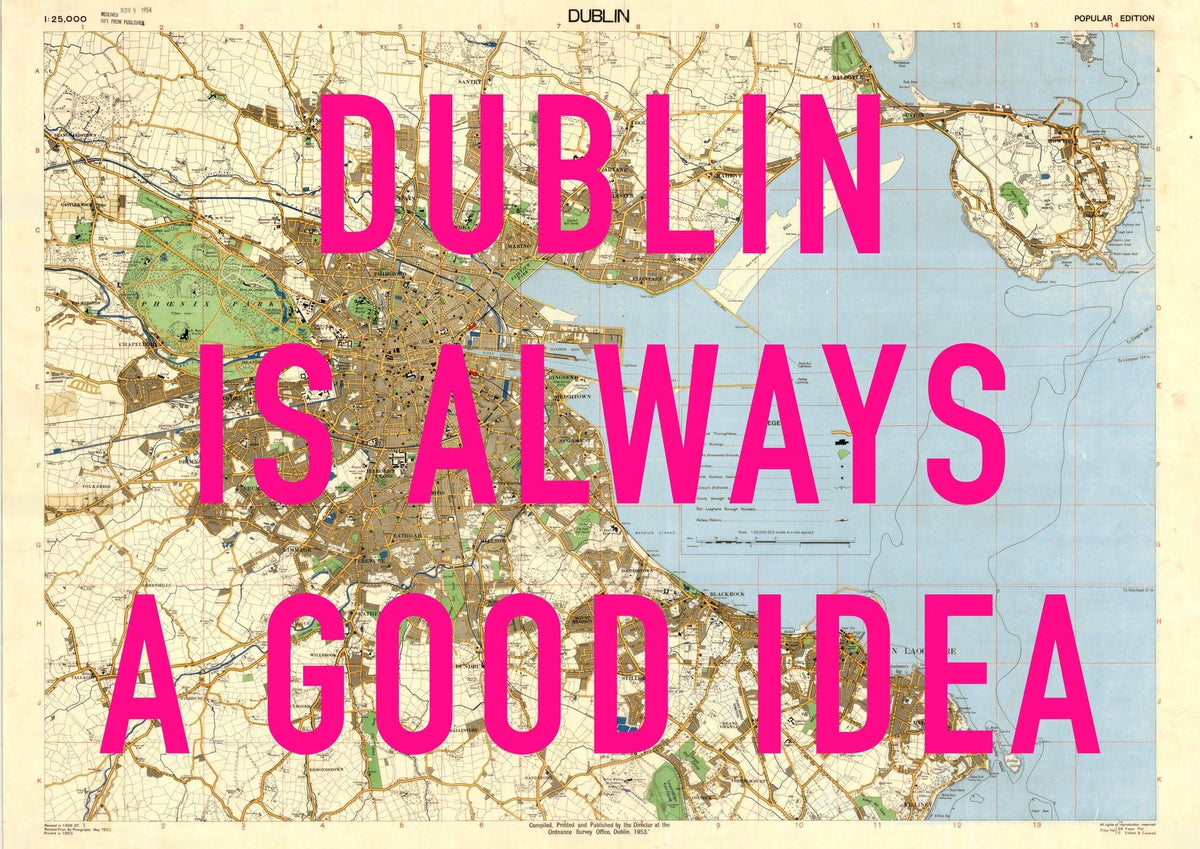 Dublin Retro Pop Art Map Print