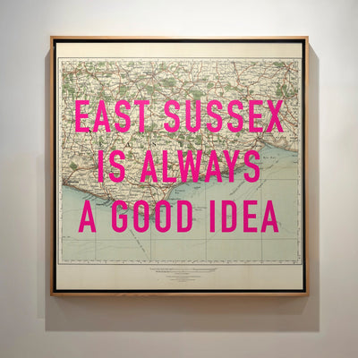 East Sussex Retro Pop Art Map Print - Magic Posters