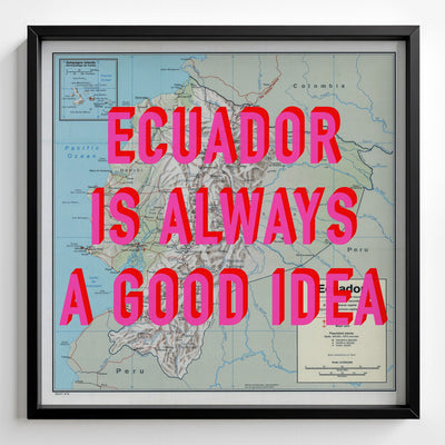 Ecuador Retro Pop Art Map Print (square) - Magic Posters