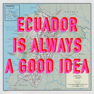 Ecuador Retro Pop Art Map Print (square)