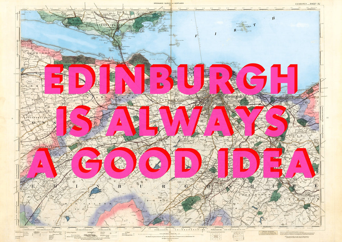 Edinburgh Retro Pop Art Map Print