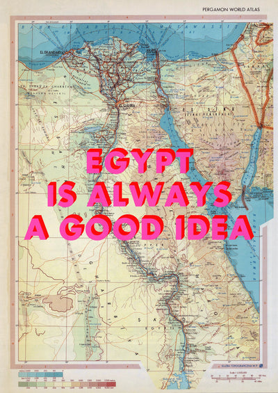 Egypt Retro Pop Art Map Print (portrait) - Magic Posters