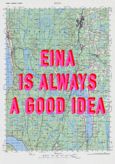 Eina Retro Pop Art Map Print (portrait) - Magic Posters