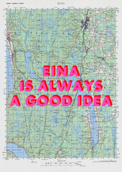 Eina Retro Pop Art Map Print (portrait) - Magic Posters