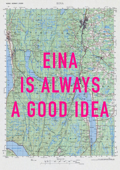 Eina Retro Pop Art Map Print (portrait) - Magic Posters
