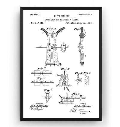 Electric Welding Machine 1886 Patent Print - Magic Posters