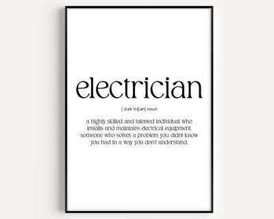 Electrician Definition Print - Magic Posters