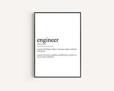 Engineer Definition Print - Magic Posters