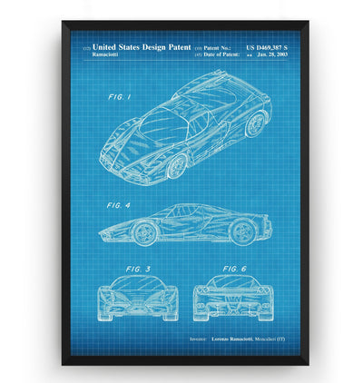 Enzo Ferrari 2003 Patent Print - Magic Posters
