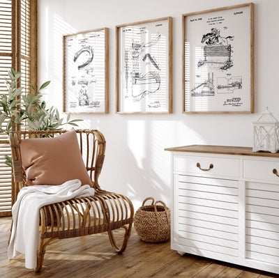 Equestrian Set Of 3 Patent Prints - Magic Posters