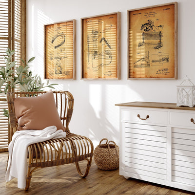 Equestrian Set Of 3 Patent Prints - Magic Posters