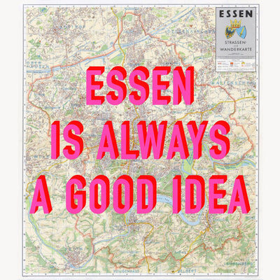Essen Retro Pop Art Map Print (square) - Magic Posters