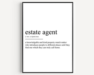 Estate Agent Definition Print - Magic Posters