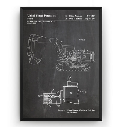 Excavator 1984 Patent Print - Magic Posters