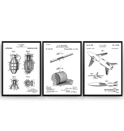 Explosives Set Of 3 Patent Prints - Magic Posters