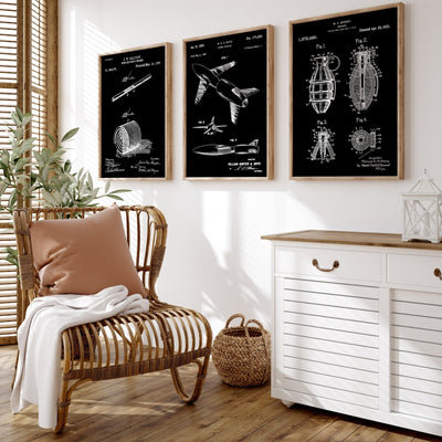 Explosives Set Of 3 Patent Prints - Magic Posters