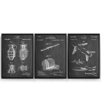 Explosives Set Of 3 Patent Prints - Magic Posters