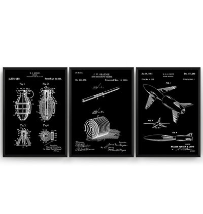 Explosives Set Of 3 Patent Prints - Magic Posters
