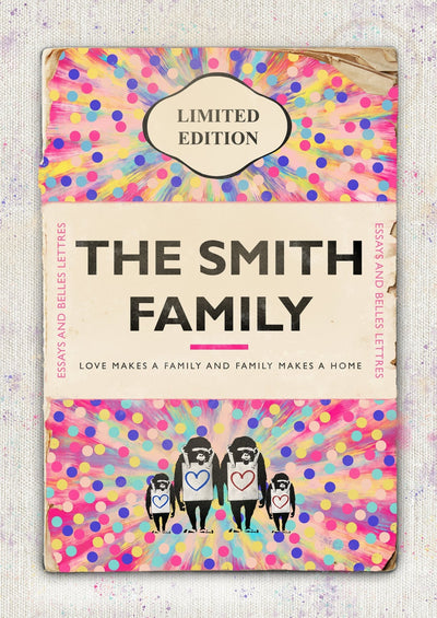 Personalised Book Cover Art Print Family Edition (Spots)