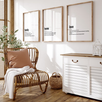 Family Home Set Of 3 Definition Prints - Magic Posters