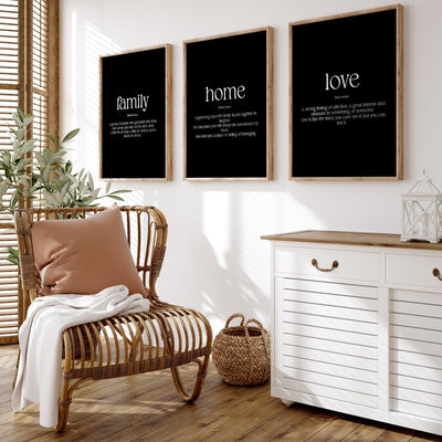 Family Home Set Of 3 Definition Prints - Magic Posters