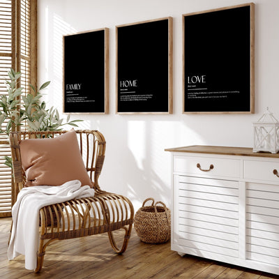 Family Home Set Of 3 Definition Prints - Magic Posters