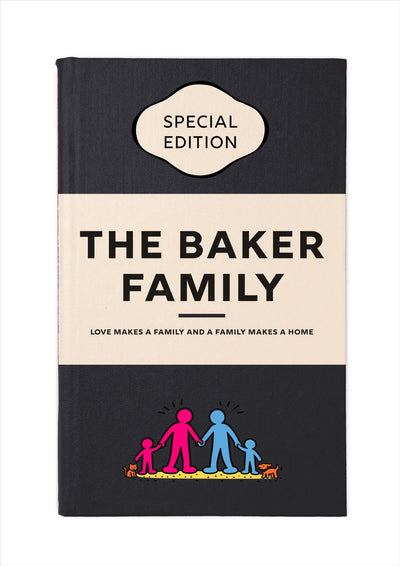 Personalised Book Cover Art Print (Family Pop Art Edition)