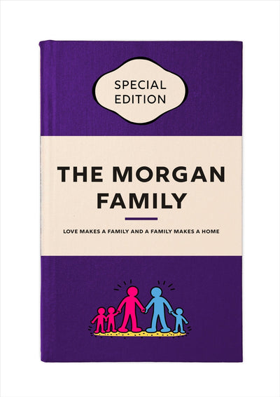 Personalised Book Cover Art Print (Family Pop Art Edition)