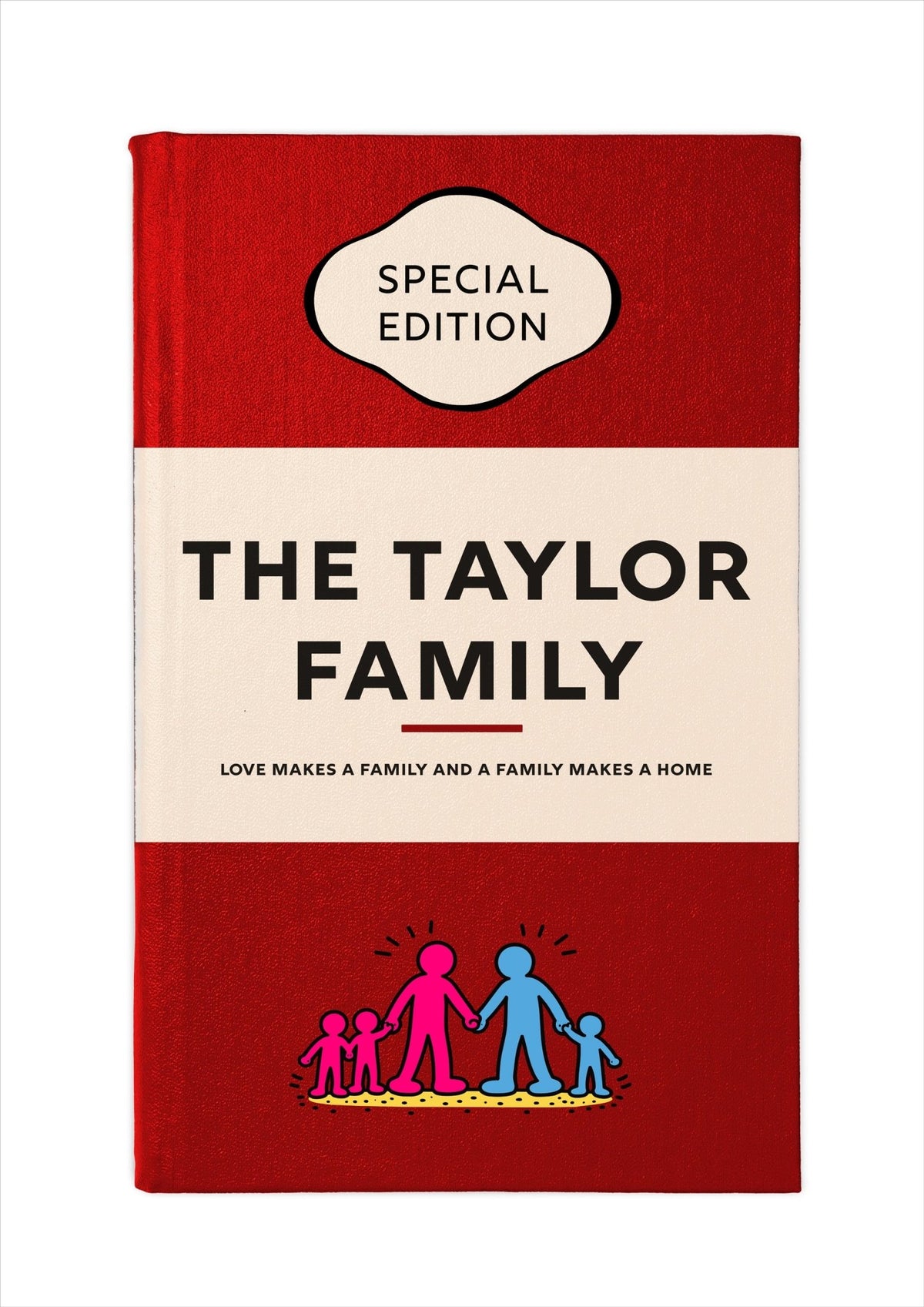 Personalised Book Cover Art Print (Family Pop Art Edition)