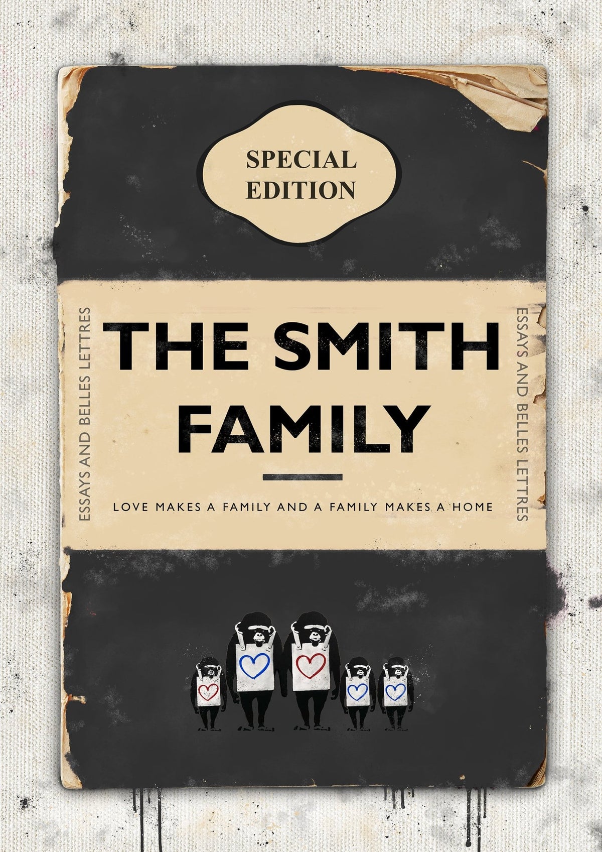 Personalised Book Cover Art Print (Family Edition) New Colours!