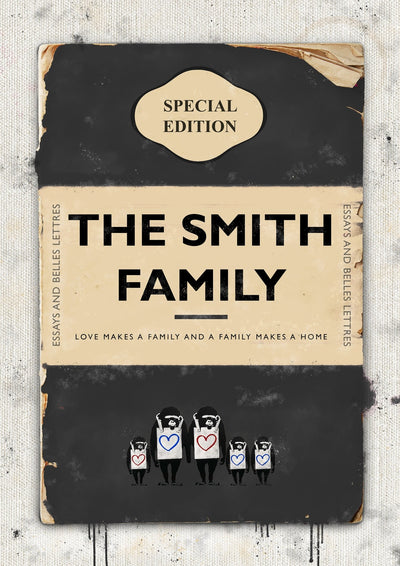 Personalised Book Cover Art Print (Family Edition) New Colours!