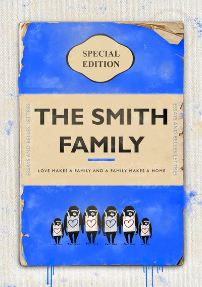Personalised Book Cover Art Print (Family Edition) New Colours!