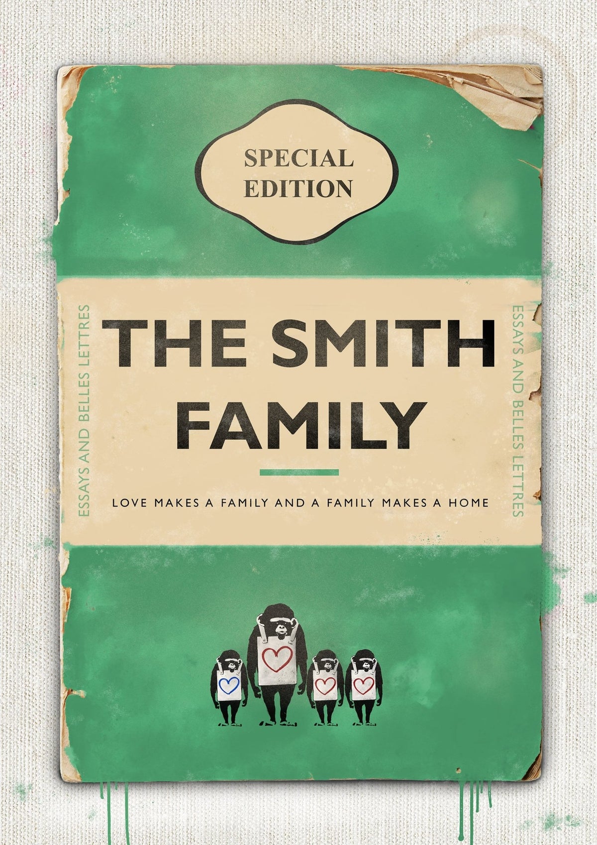 Personalised Book Cover Art Print (Family Edition) New Colours!